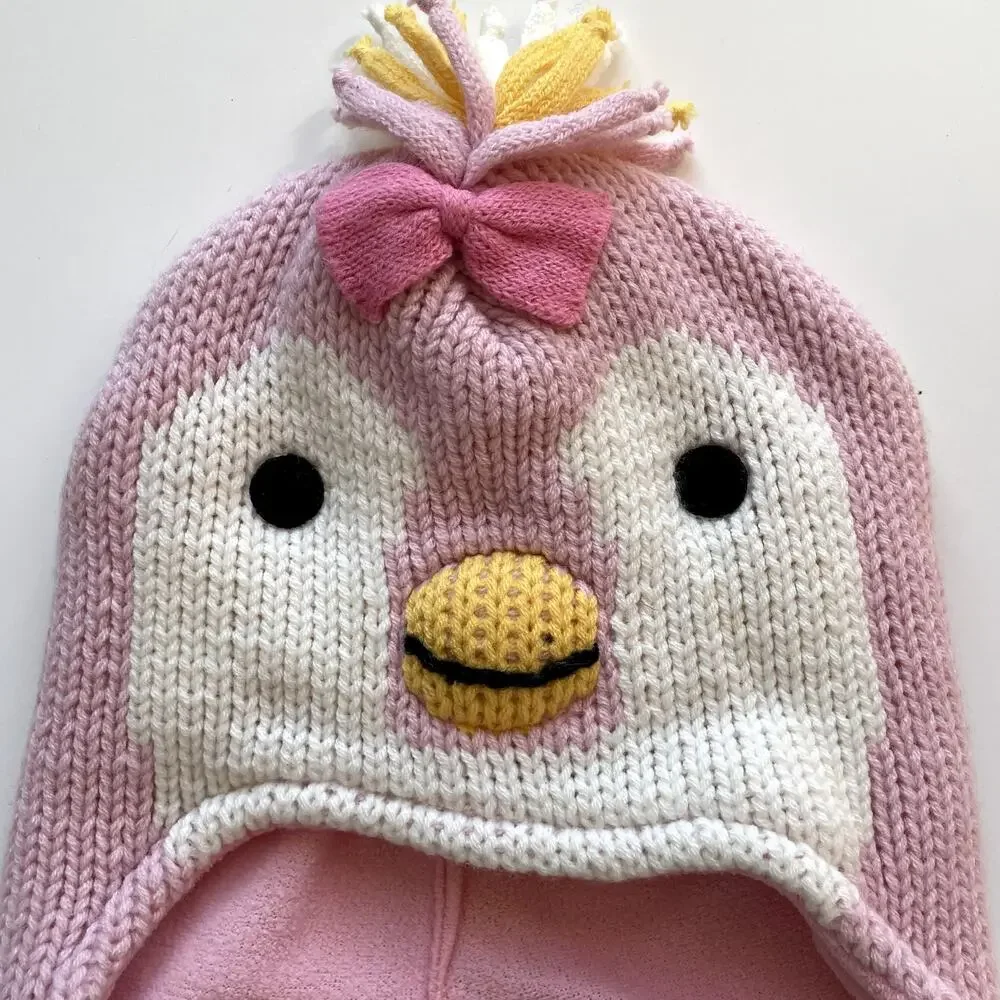 Girl's Pink Winter Hat Sz 12-24 Months